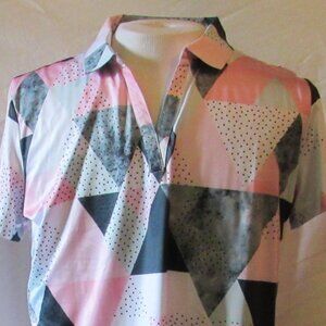 NWOT Yatta Women's Birdie Drop Golf Shirt Size XXL V-Neck Poly/Spandex Blend